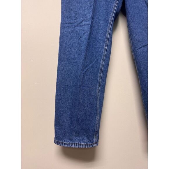 VTG - EDDIE BAUER Fleece Lined Jeans, Medium Wash, Zip Fly, Sz 35x32 - Picture 4 of 10